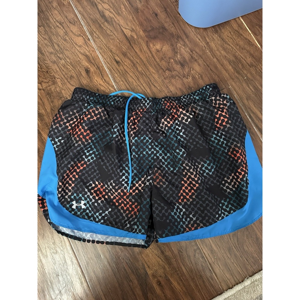 Under Armour Women's Running Shorts Black Blue Lined Size‎ Medium M